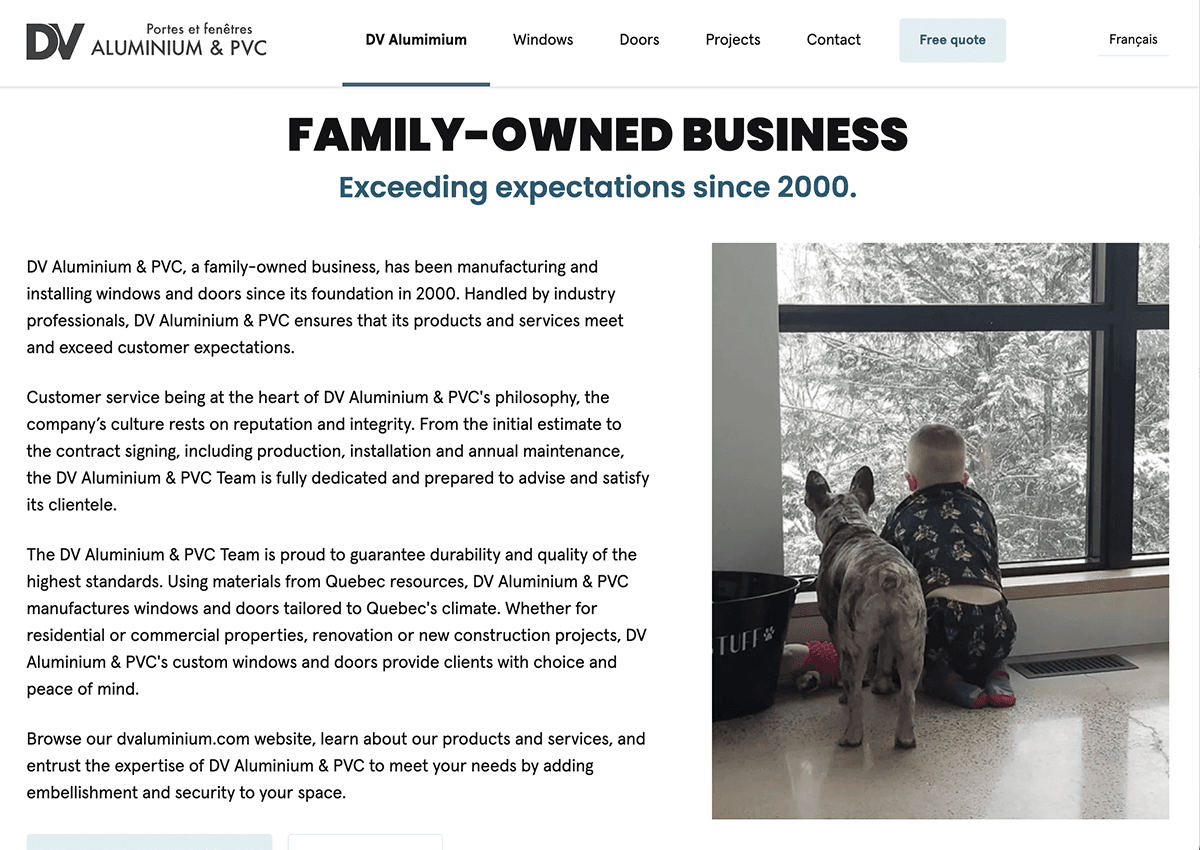 Website with online quote generator