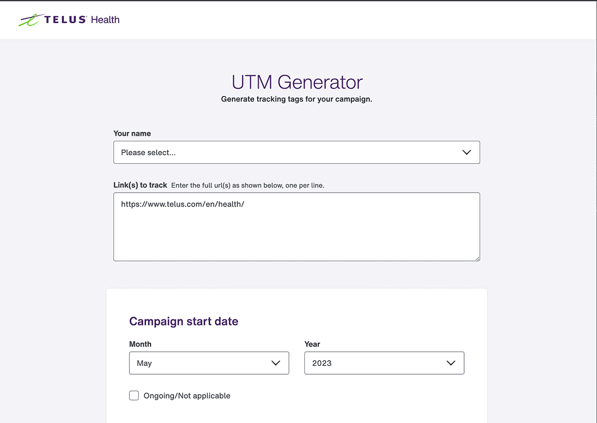 Web App: UTM Generator